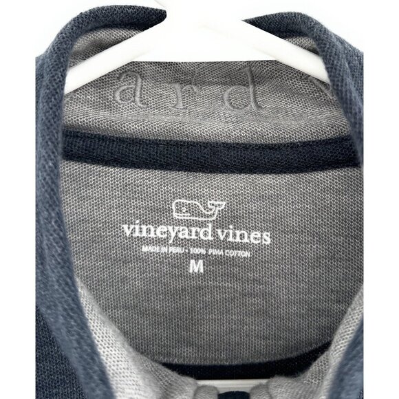 Vineyard Vines Long Sleeve Pullover Men's Size M Blue 1/4 Zip Cotton - Picture 2 of 4